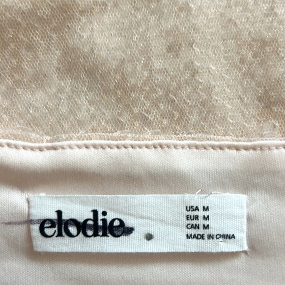 Elodie Sequin Tie Front Top Cropped Nude Tan NWOT - Picture 10 of 12